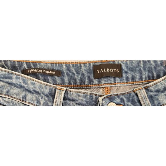 Talbots Wide Leg Crop Jeans High Waist Hoffman Wash Womens SZ 2 - Picture 6 of 12